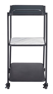 Luxurious Marble Accent Bar Cart – Mobile Serving Cart By Zuo Modern