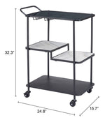 Modern Rolling Beverage Cart – 3-Tier Storage Design