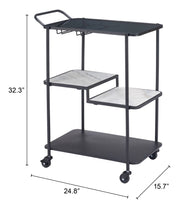 Modern Rolling Beverage Cart – 3-Tier Storage Design