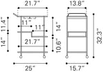 Black Steel Frame Bar Cart – Elegant and Functional Design