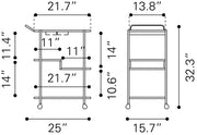 Black Steel Frame Bar Cart – Elegant and Functional Design