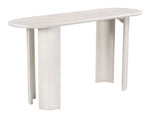 Whitewashed Console Table 29.9" H – Bleached Mango Wood Oval Top for Living Room or Hallway by Zuo Modern