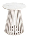 Zuo Mazara White Marble & Mango Wood Side Table 20"