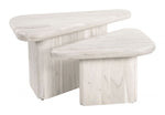 Navidic Coffee Table Set – 2-Piece 18.5" H, 14.2" H, Whitewashed Acacia Wood, by Zuo Modern