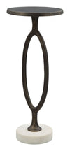 Zuo Bonita Bronze Accent Table – Round Marble Top 24.8"