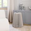Zuo Cyprus White & Whitewashed Side Table – Round Marble Top 22.8"