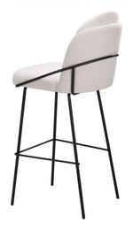 Zuo Modern – Jambi Bar Chair Set of 2 in Ivory, 42.9