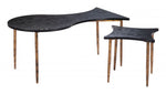 Norden Coffee Table Set – 2-Piece 18.1" H & 15.7" H Black & Bronze, Faux Wood MDF by Zuo Modern