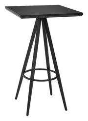 Modern Industrial Bar Table Black – Square Top by Zuo Modern