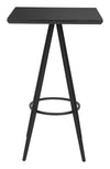 Tinos 43.3" Black Bar Table – Faux Wood & Steel Industrial Design