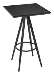 Black Square Bar Table by Zuo Modern – Faux Wood & Steel Construction