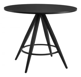 Dinos Round Dining Table with Black Faux Wood Top