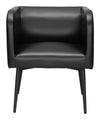 Modern Black Dining Chair with Faux Leather Seat & Metal Frame