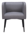 Modern Gray Dining Chair with Fabric Seat & Metal Frame