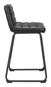 Stylish Black Bar Stool With Powder-Coated Steel Frame
