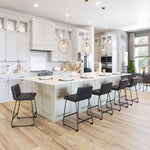 Ergonomic Art Deco Counter Stool With Tufted Seat