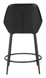Stylish Black Bar Stool With Powder-Coated Steel Frame