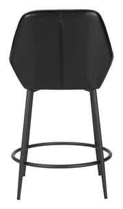 Stylish Black Bar Stool With Powder-Coated Steel Frame