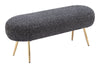 Creek Bench Glitter Black – Velvet Upholstery & Gold Steel Base