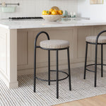 Fully Assembled Counter Stool With Steel Frame And Footrest