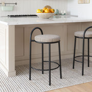 Fully Assembled Counter Stool With Steel Frame And Footrest