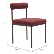 Zuo Modern Livorno Chair – Red Shearling Upholstery & Bronze Legs