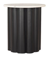 Slika Modern Round Side Table 20.9"H – White Marble & Black Powder Coated Iron