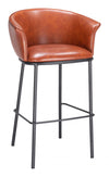 Garston Brown Faux Leather Barstool 38.4" H Steel Frame – Zuo Modern