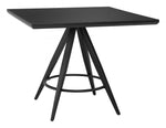 Dining Table Black – 29.9"H Square Painted MDF Top with Powder-Coated Steel Base, Modern Indoor Dining Table By Zuo Modern