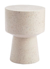 Zuo Modern Masko Side Table – Beige Faux Terrazzo Metal Accent Table