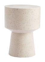 Terrazzo-Inspired Side Table – Beige Metal Accent by Zuo Modern