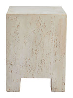 Side Table Beige 20.3"H – Modern Square Faux Stone Magnesium Oxide Table By Zuo Modern