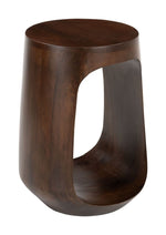 Side Table Walnut 17.7"H – Modern Round Mango Wood Table By Zuo Modern