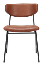 Retro-Modern Dining Chairs – Faux Leather Upholstery & Metal Frame