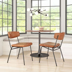 Modern Vintage Brown Dining Chair Pair – Faux Leather by Zuo