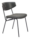 Dining Chair 30.3"H Black – Faux Leather Upholstery with Steel Legs