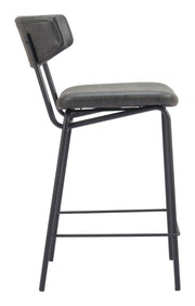 Zuo Modern Vintage Black Counter Chairs – Faux Leather 2-Piece Set