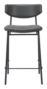Contemporary Bauhaus Counter Stool Pair – Zuo Modern Black Upholstery