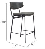 Charon Faux Leather Counter Stool Pair – Vintage Black