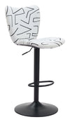 Zuo Modern Elevate Barstool Set of 2 in White Textured Fabric