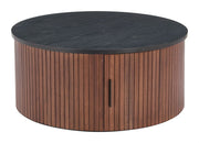 Two-Tone Round Coffee Table for Modern Interiors With Ample Storage