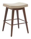 Zuo Modern Divat Counter Stool Set of 2 – 27" H Beige & Walnut Finish