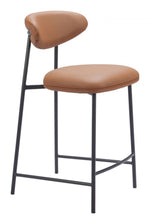 Powder-Coated Steel Counter Stool Set – Brown Finish