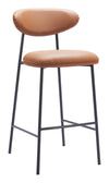 Rorun Barstool Set of 2 – 39" H, Brown Vinyl Seat with Powder Coated Steel Frame 