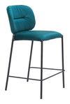 Modern Green Velvet Counter Stool Set of 2 for Kitchen or Bar