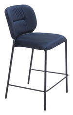 Stylish Modern Counter Stools with Footrest in Blue