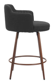 Walnut Faux Wood Base Swivel Bar Stools for Home or Hospitality