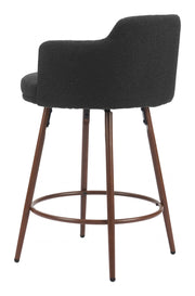 Comfortable Armrest Swivel Bar Stools in Black and Walnut