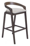 Modern Barstool – 37" H, Dove Gray Fabric Seat with Armrest