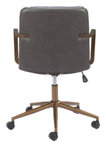 Gray Faux Leather Executive Chair – Modern Adjustable Swivel Seating by Zuo